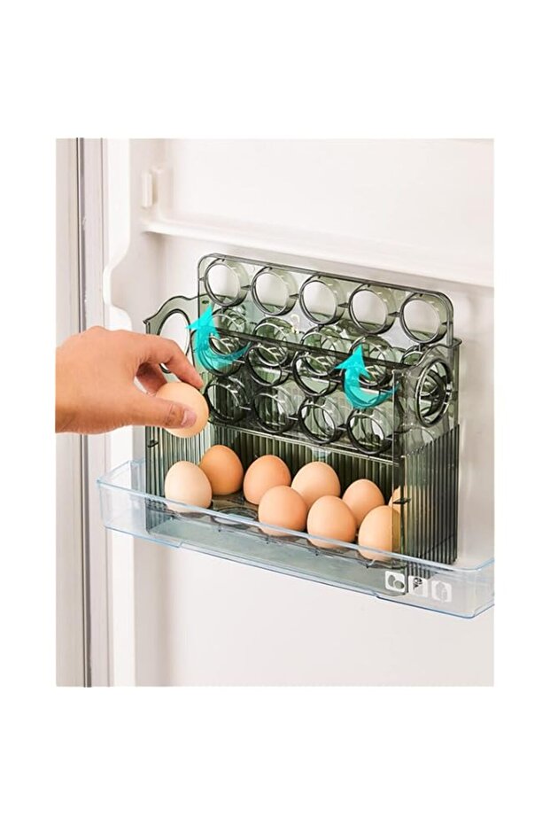 ROYAL POLAR Large Capacity Egg Holder Egg Fresh Storage Box Egg Storage Container Organizer Bin 30 G