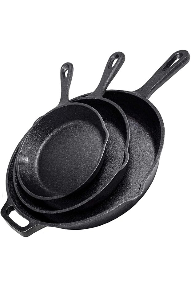Cast Iron 3 Piece Bundle - 8", 10" and 12" Cast Iron Skillets