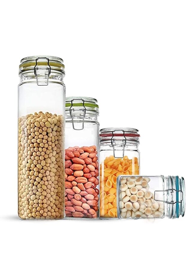 HOMESMART Glass Jars Airtight Food Storage Containers For Kitchen Organizer Bathroom Spices Tea Coff