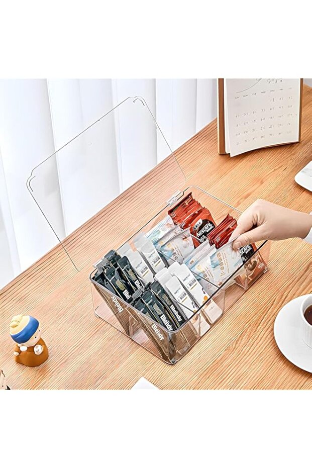 Joyzzz Tea Bag Organizer Storage Box, Tea Storage Chest Case, Stackable Tea Bag Organizer, Plastic T