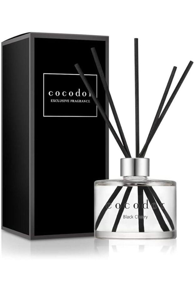 Cocod'or Black Cherry Reed Diffuser Set / 6.7oz (200ml) / 1 Pack / Glass Reed Diffuser, Home Decor &
