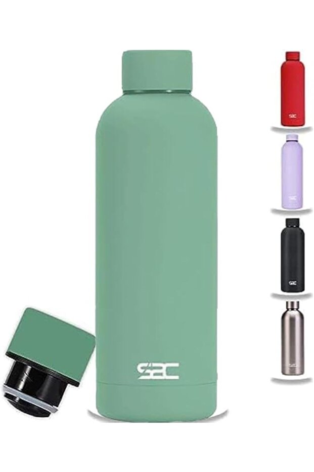 Water Bottle Stainless Steel 500ml - Double Wall insulated Water Bottles for Hot Water Gym Bottle St