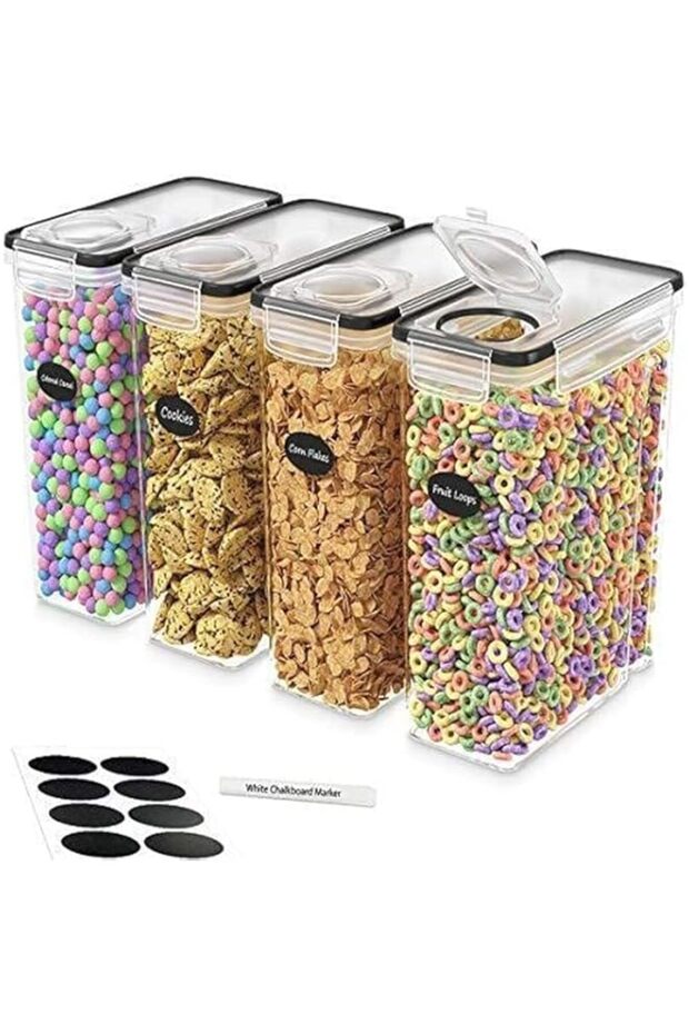 MahMir® BPA-Free Plastic Airtight Stackable Cereal and Dry Food Storage Organizer Containers with L