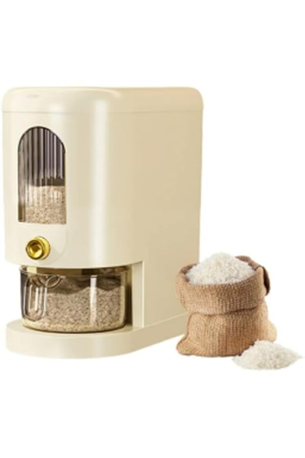 11 lbs Rice Dispenser, Rice Storage Container with Built-In Fresh Box and Time Recorder, BPA-Free Pl