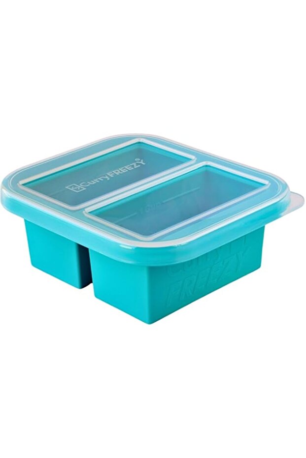 CURRY FREEZY Silicone Freezer Tray With Lid, Easy Meal Prep Container and Kitchen Storage Solution,