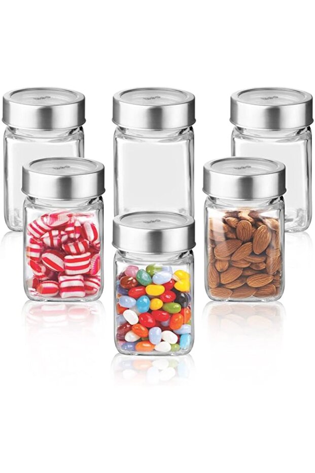 TREO Glass Storage Jar - 310 Ml, 6 Pieces, Transparent