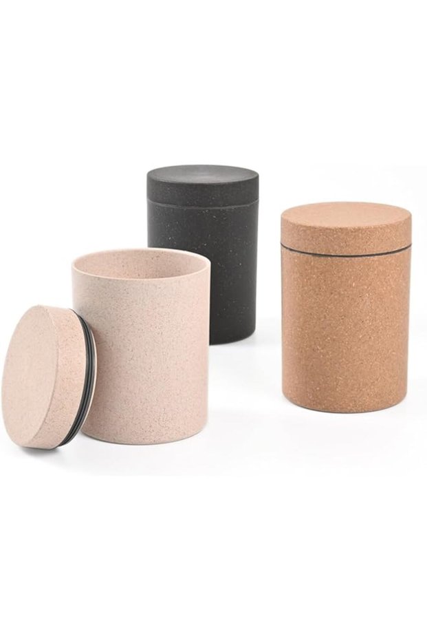 Eha Earth Friendly Canister with Air Tight Lid | Food Storage Container Jars Set of 3 | Microwave Sa