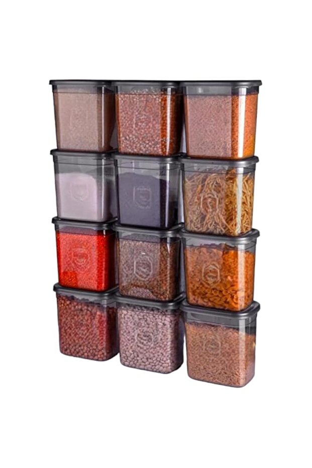 12 pieces x 2 Litres Jar Set Food And Spices Storage Container, Food Storage, Box, Jars with Lids, H