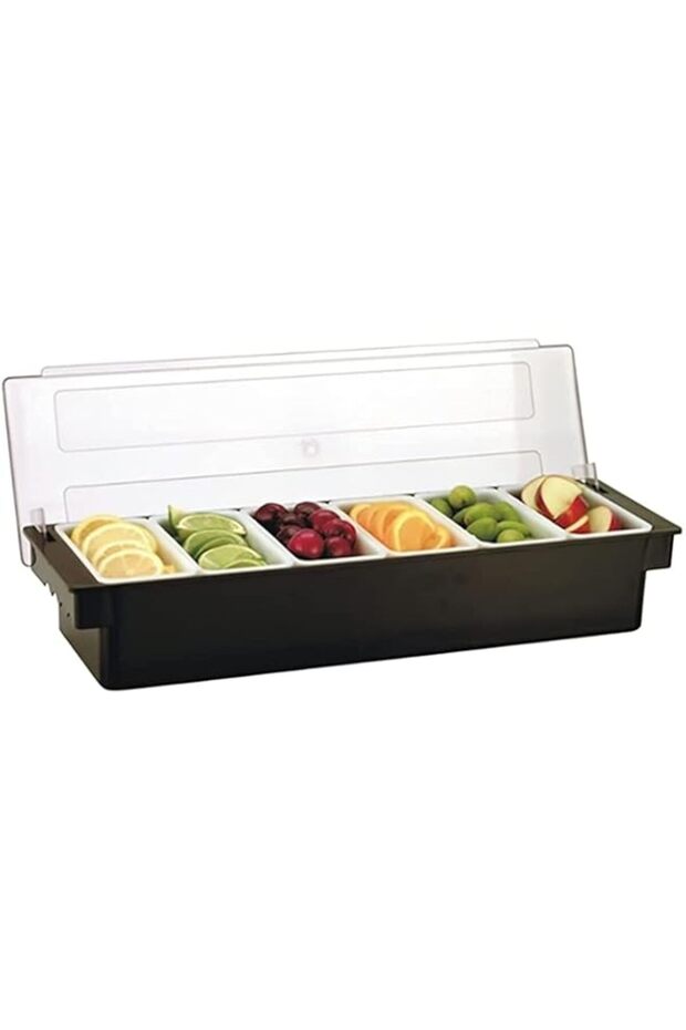 Beauenty Bar Condiment Tray With Lid,ice Cooled Condiment Dispenser Serving Container Chilled Garnis
