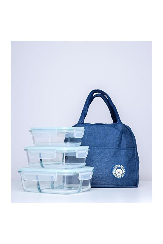 MODEN 1 & 2 & 3 Compartment Glass Meal Prep Containers (3 Pack, 35 oz) - Glass Food Storage Containe