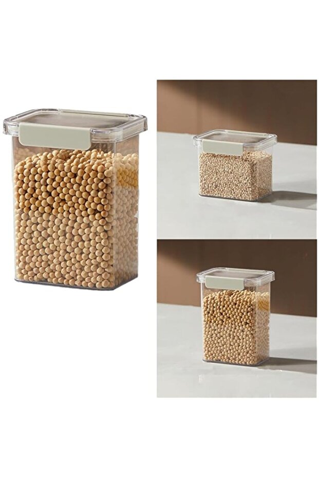 2Pcs Food Storage Containers, Glass Jars with Stacking Airtight Lids, Space-Saving Tubs for Organisi