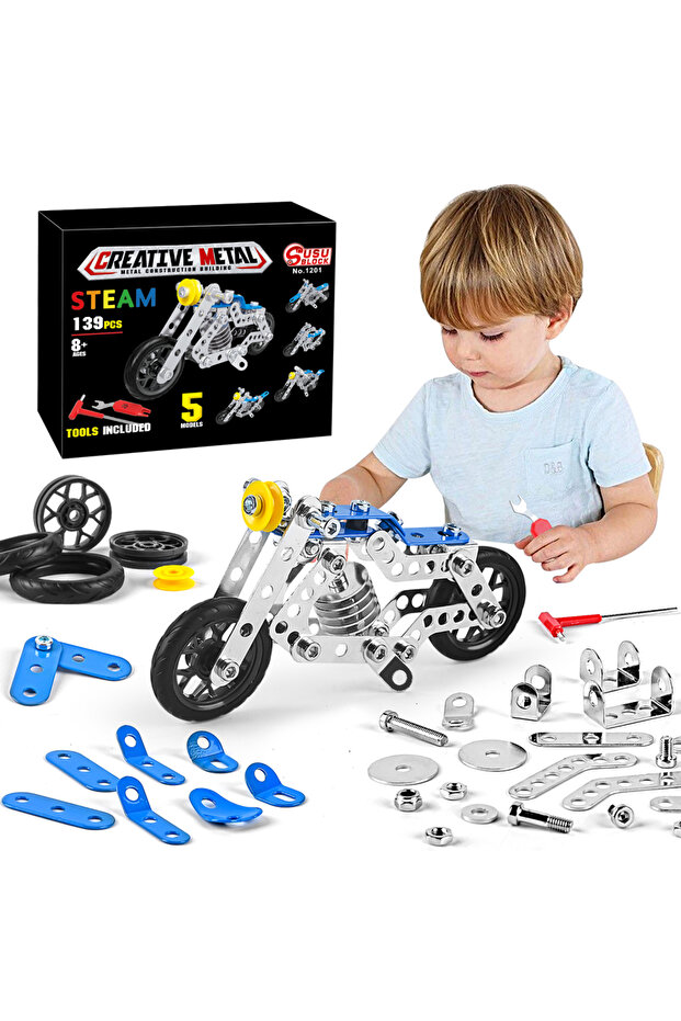 مع صندوق 139 قطعة 1201 تجميع إبداعي DIY متعدد الأشكال مكعبات بناء تعليمية للأولاد والبنات - 1