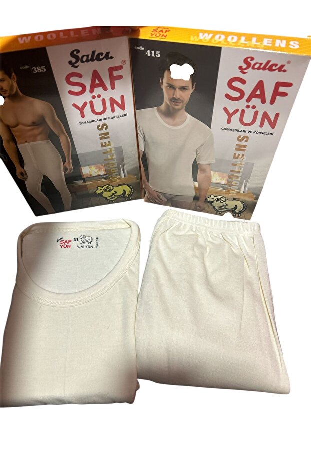 Erkek Yün Alt Üst Içlik Takımı Kısakol - 1
