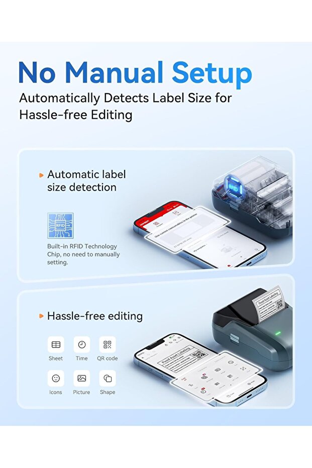 طابعة ملصقات ذكية محمولة بتقنية البلوتوث مقاس 2 بوصة مع خاصية التعريف التلقائي - 8