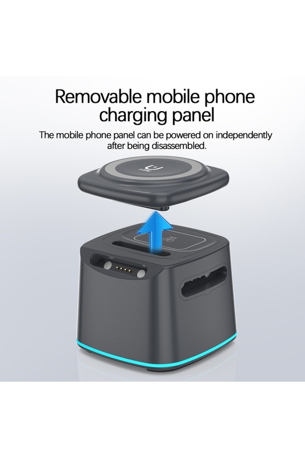 Incarcator de Retea 3 in 1, OPTIM SOLUTION, 15W, Wireless Charging Station - 2