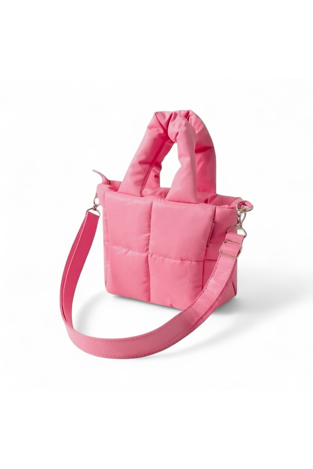 Mini Puffer Pink - Piccolo Quadrato - Waterproof Puff Fabric