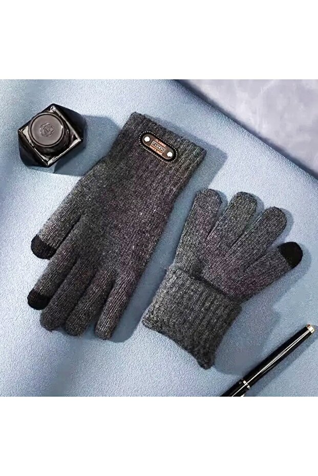 Winter Gloves, Optim Solution, Touchscreen, Universal Size, Knitted Acrylic, Elastic Cuff, Fleece In - 2