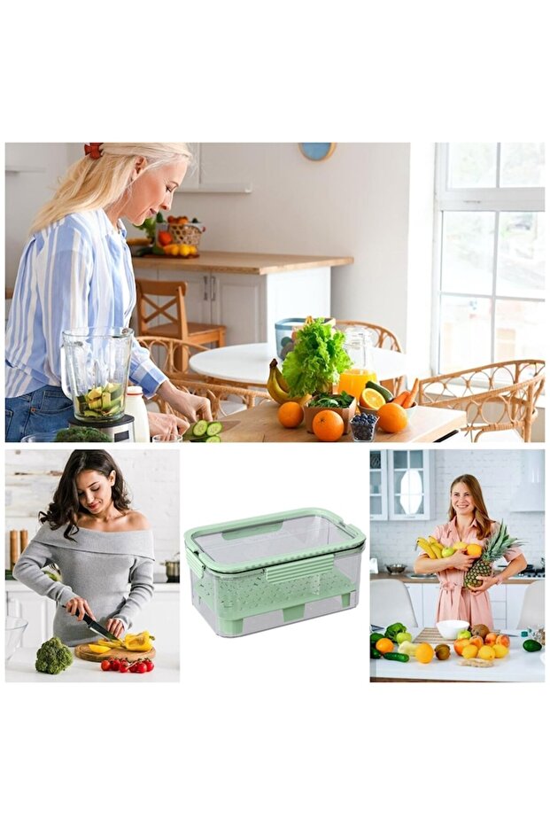 Food Storage Container, OPTIM SOLUTION, Two Compartments, Ice Zone, Green - 2