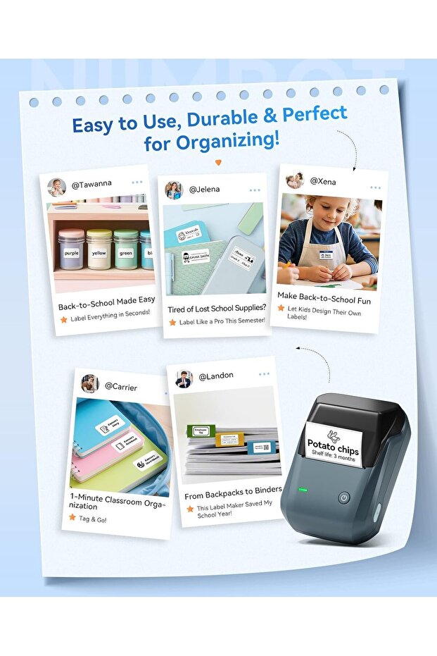 طابعة ملصقات ذكية محمولة بتقنية البلوتوث مقاس 2 بوصة مع خاصية التعريف التلقائي - 5