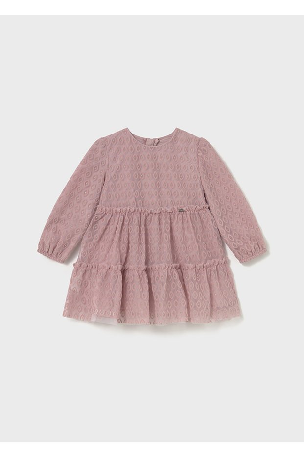 Fluffy Tulle Detailed Baby Girl Dress |   1-4 Years Old Evening Dress