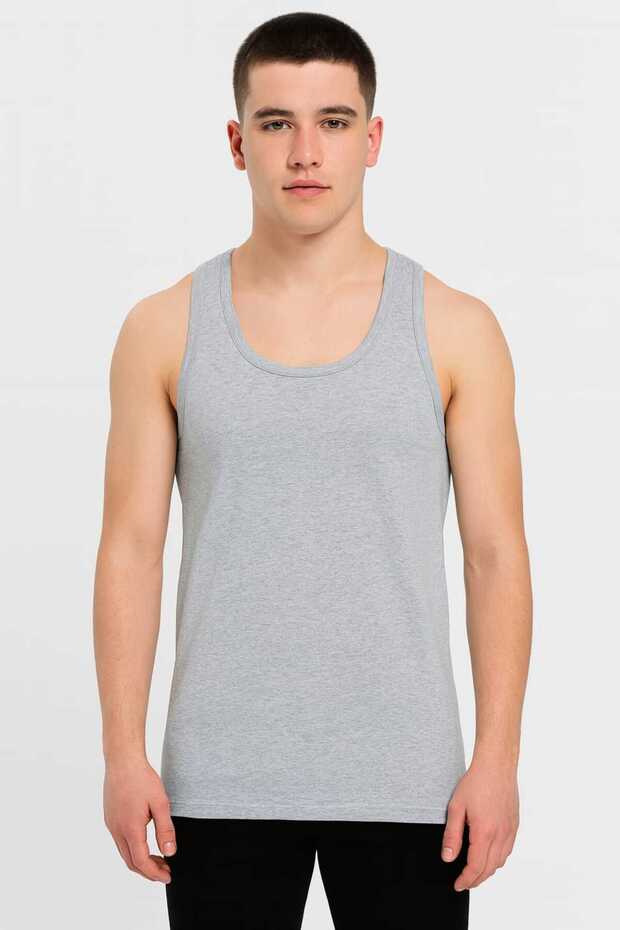 Gri Askılı Erkek Atlet Avantajlı Paket 10 Adet Pamuklu - 2