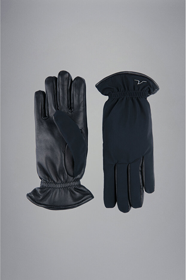 Leather and Woven Gloves