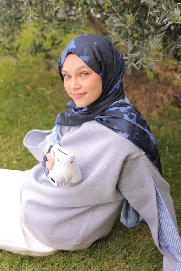 Watercolor Abstract Desen Bambu Şal - 1