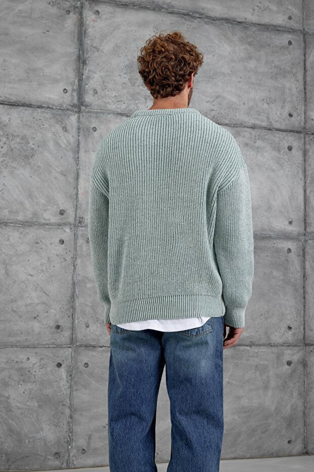 Erkek Yeşil Nmrc Örme Oversize Triko - 4