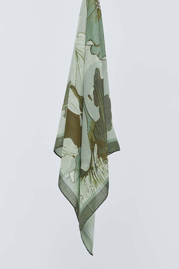 Şakayık Desen Bambu Eşarp - 4