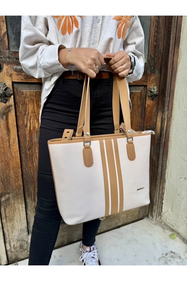Women's New Season Large Size 3-Compartment Luxury Hand and Shoulder Bag Suitable for Daily Combinations Shoulder Bag