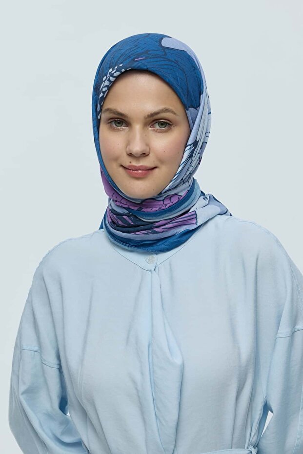 Peony Pattern Bamboo Scarf - 1