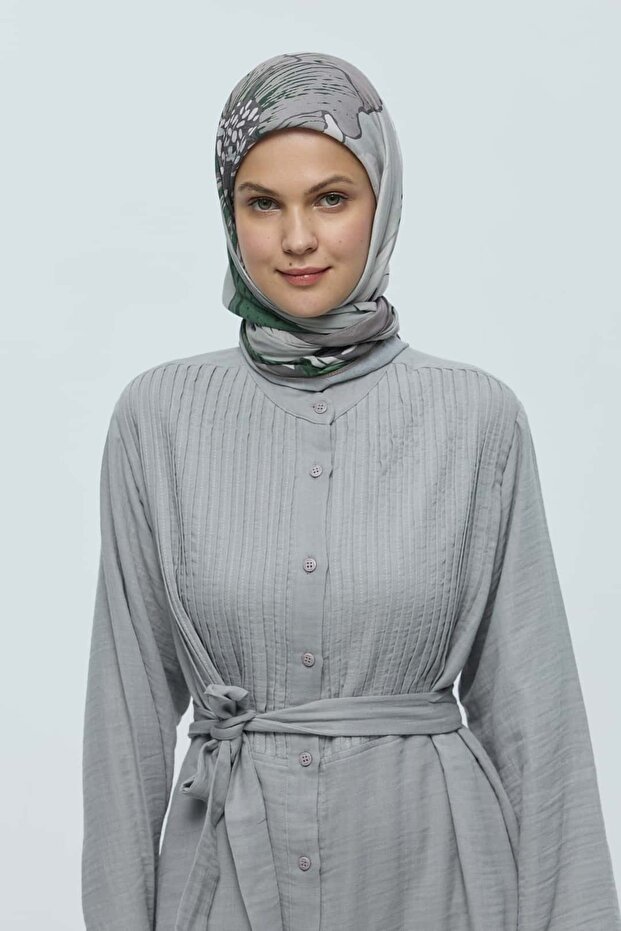 Şakayık Desen Bambu Eşarp - 1