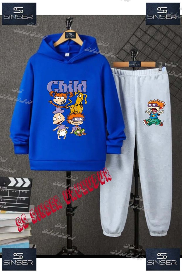 Children's Unisex "Baby Child Turuncu Sacli Cocuk (Orange Hair Child) Special Printed Hooded Sweatshirt and Tracksuit Set