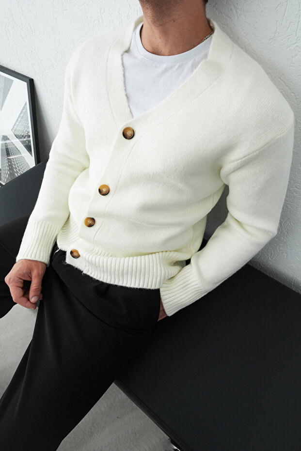 Düğmeli Oversize Hırka - 2