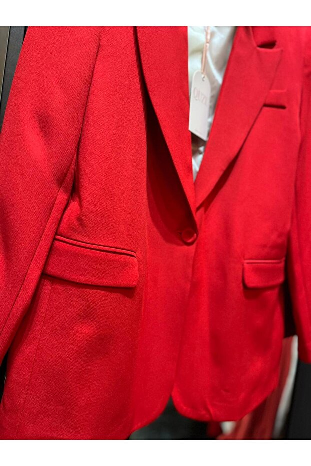 blazer ceket kırmızı - 6