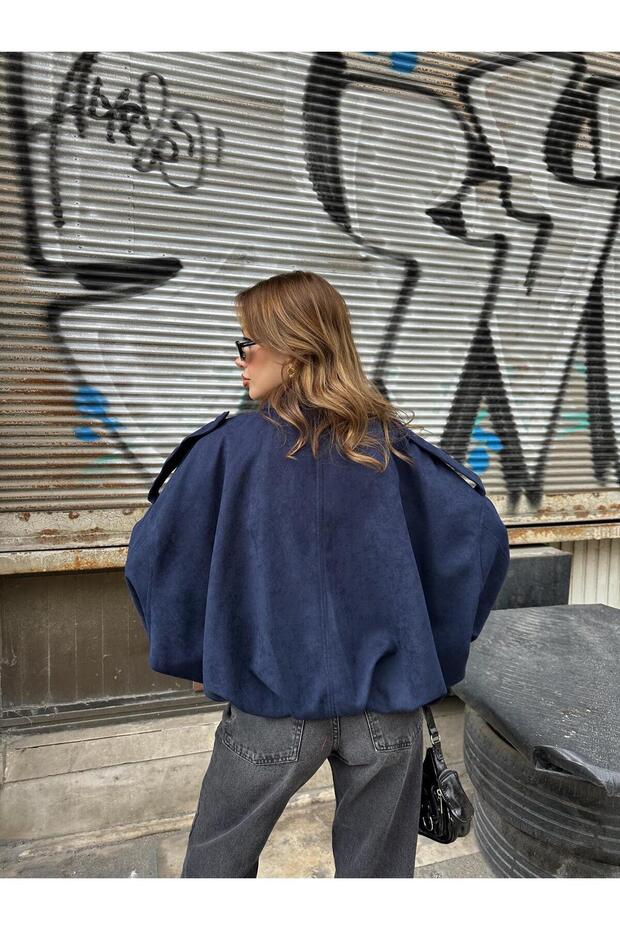 سترة بومبر كبيرة الحجم من الجلد الناعم - 5