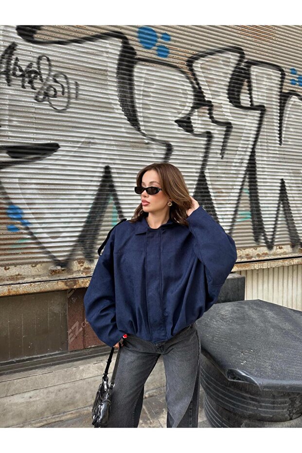 سترة بومبر كبيرة الحجم من الجلد الناعم - 6