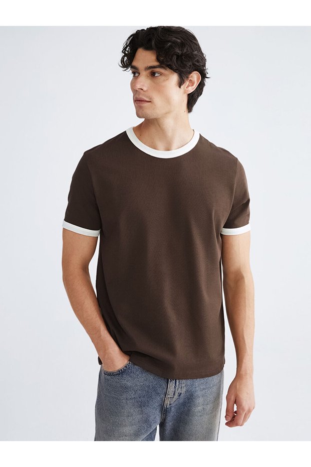 I Contrast Detailed Men's Combed Cotton T-Shirt from Freezen Store