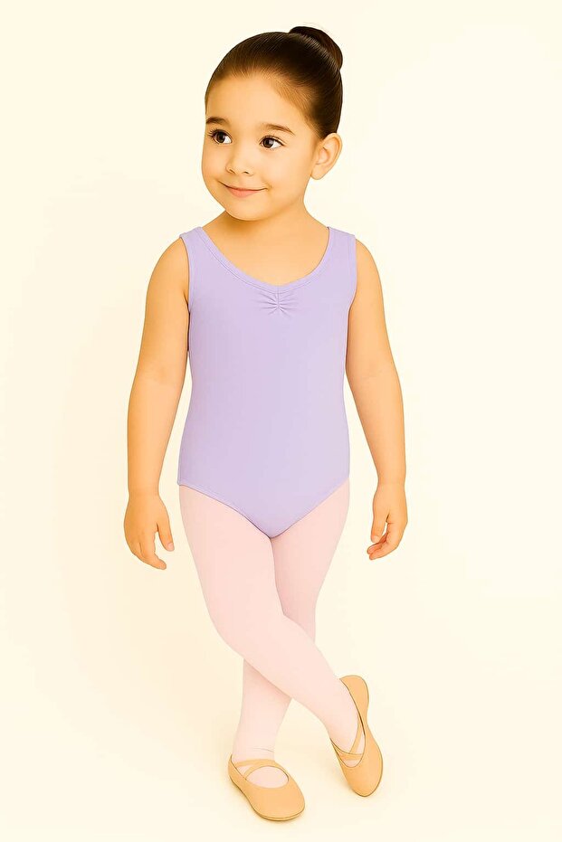 Lilac Sleeveless Ballet Leotard-Children