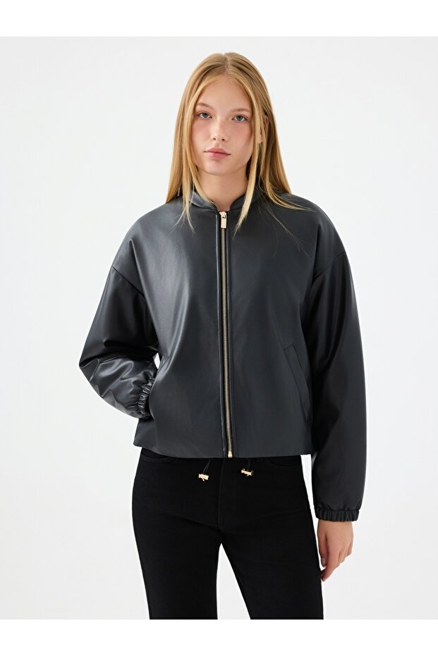 Oversize Fit Kadın Mont Pu - 1