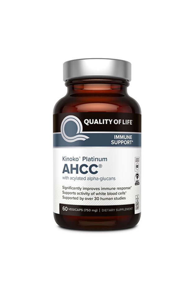 Premium Kinoko Platinum AHCC, 750mg, 60 Veggie Capsules for Immune & Liver Support