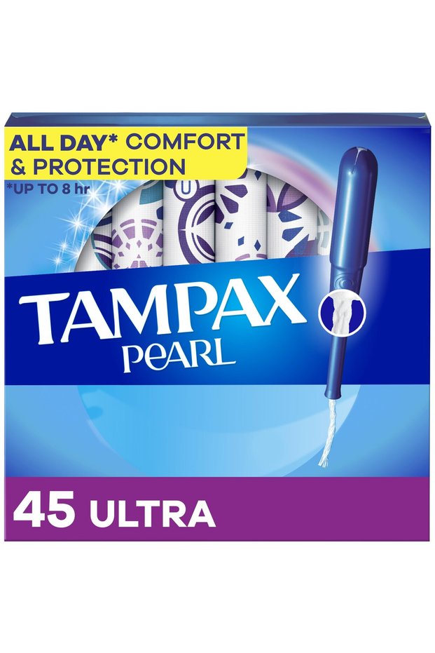 Pearl Tampons, with LeakGuard Braid, Ultra Absorbency, Unscented, 45 Count