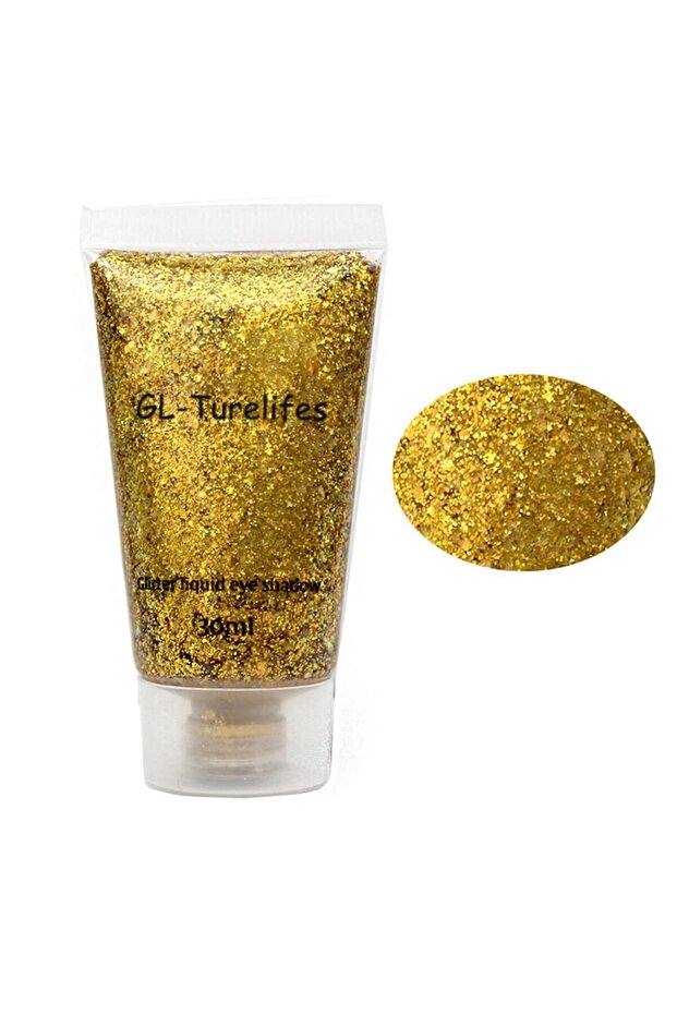 30ml Sequins Chunky Glitter Liquid Eyeshadow & Body Gel (#07 Gold)