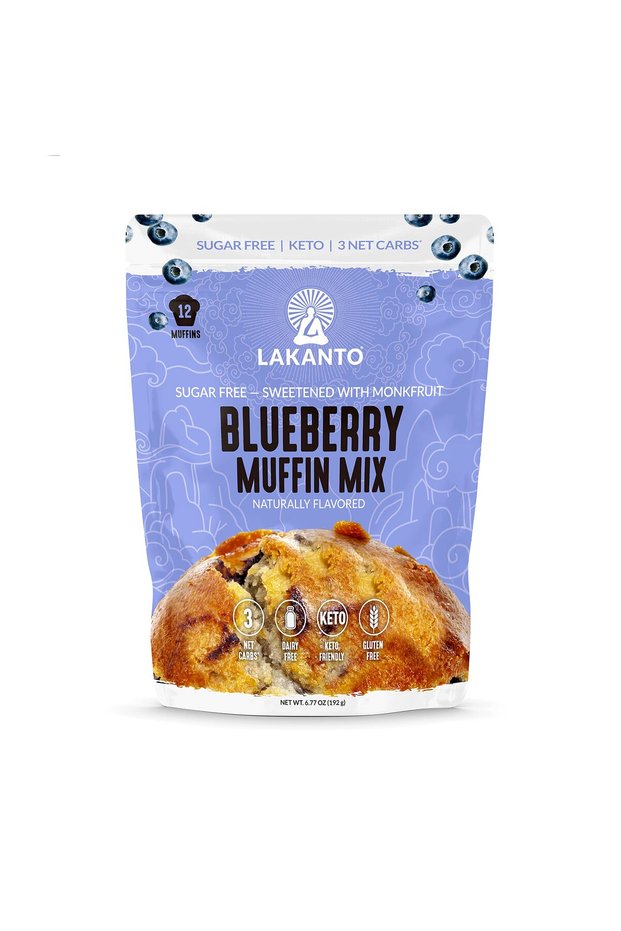 Sugar Free Blueberry Muffin Mix - Monk Fruit Sweetener, Keto, Gluten Free, 3 Net Carbs (12 Servings)