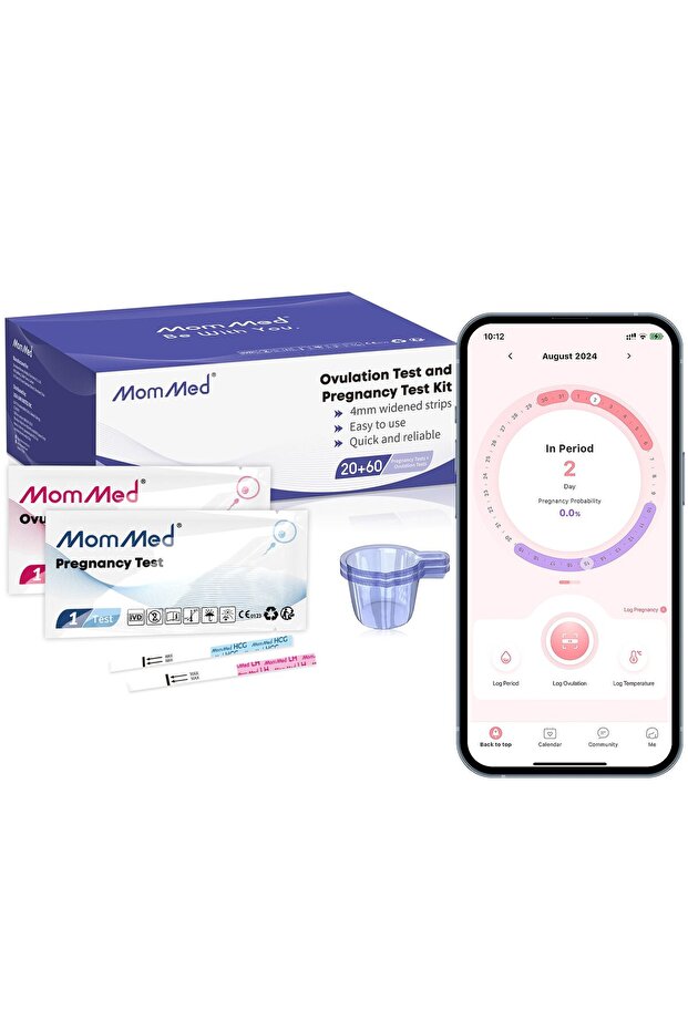 Pregnancy Test Kit: 20 HCG Tests, 60 LH Strips, 80 Urine Cups