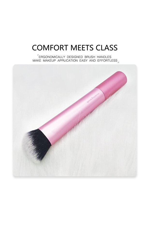 Sculpting Brush, For Contouring and Defining Facial Features, Defines Cheek Hallows, Pink, 1 Count - 4