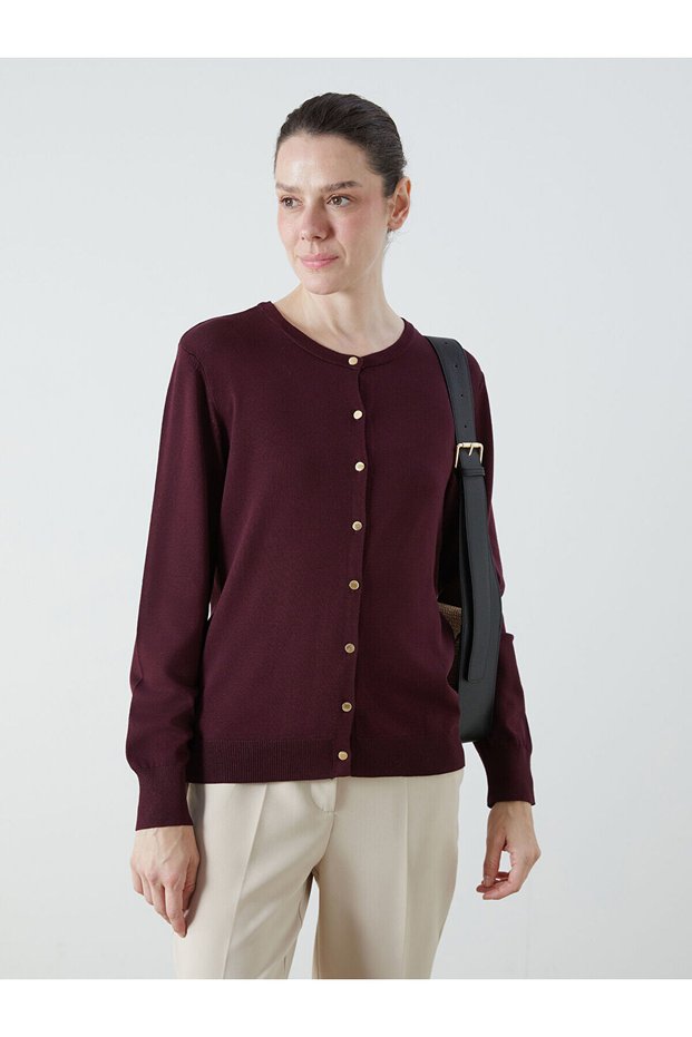 Crew Neck Women's Knitwear Cardigan (W5)