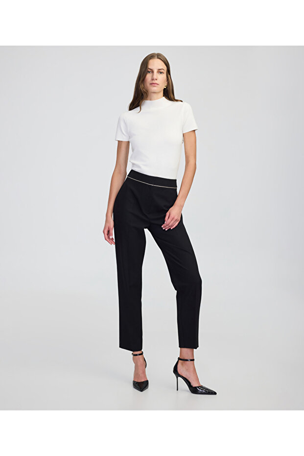 Kontrast biyeli pantolon - 1