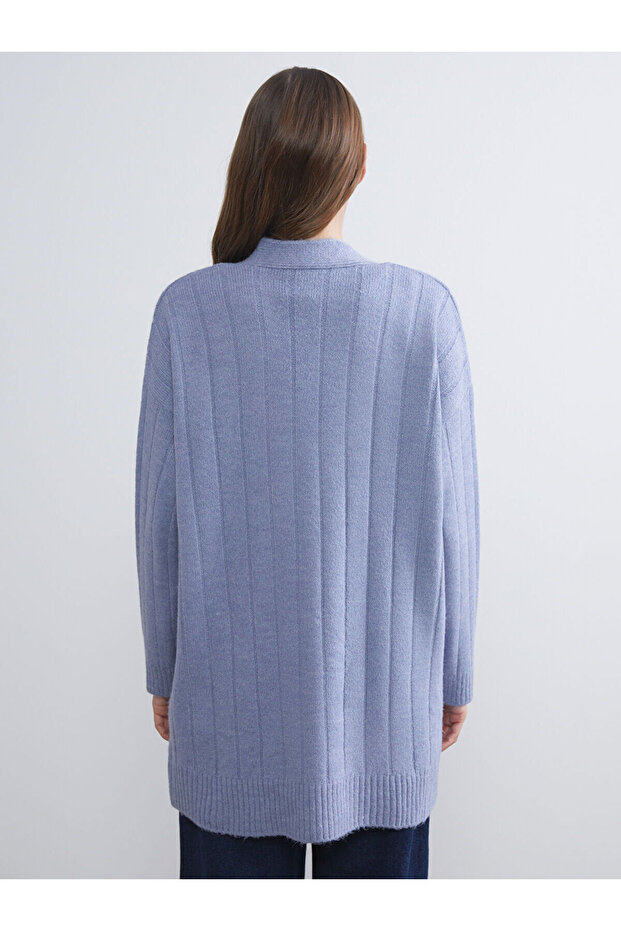 V Yaka Kadın Triko Hırka - 5