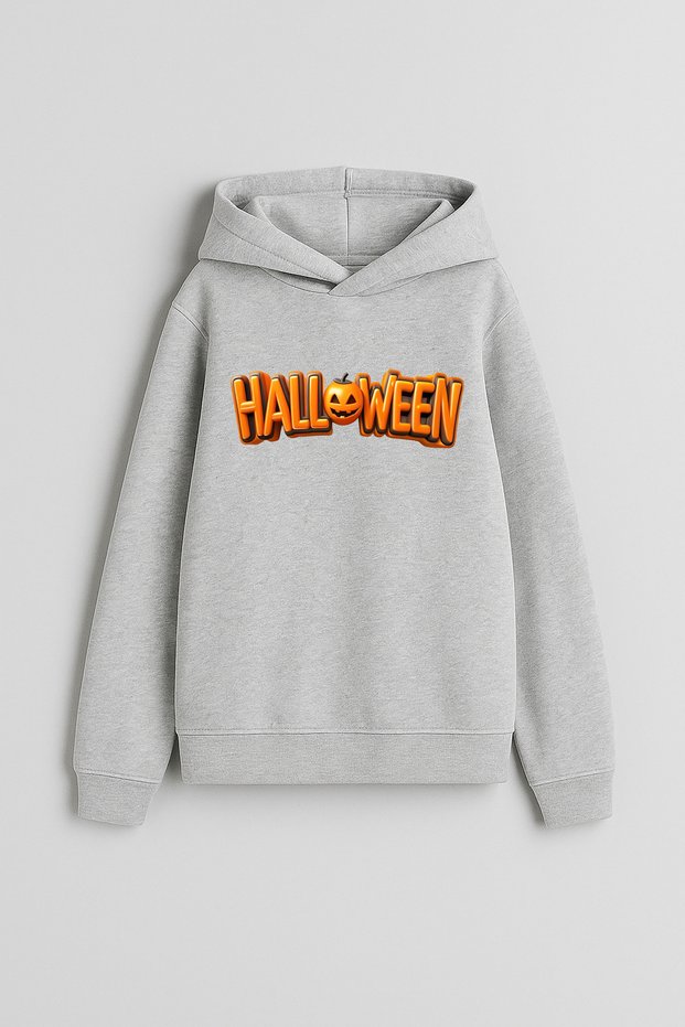 Halloween Halloween Printed Boys Girls Children Gray Hooded Hoodie Sweatshirt Hoodie